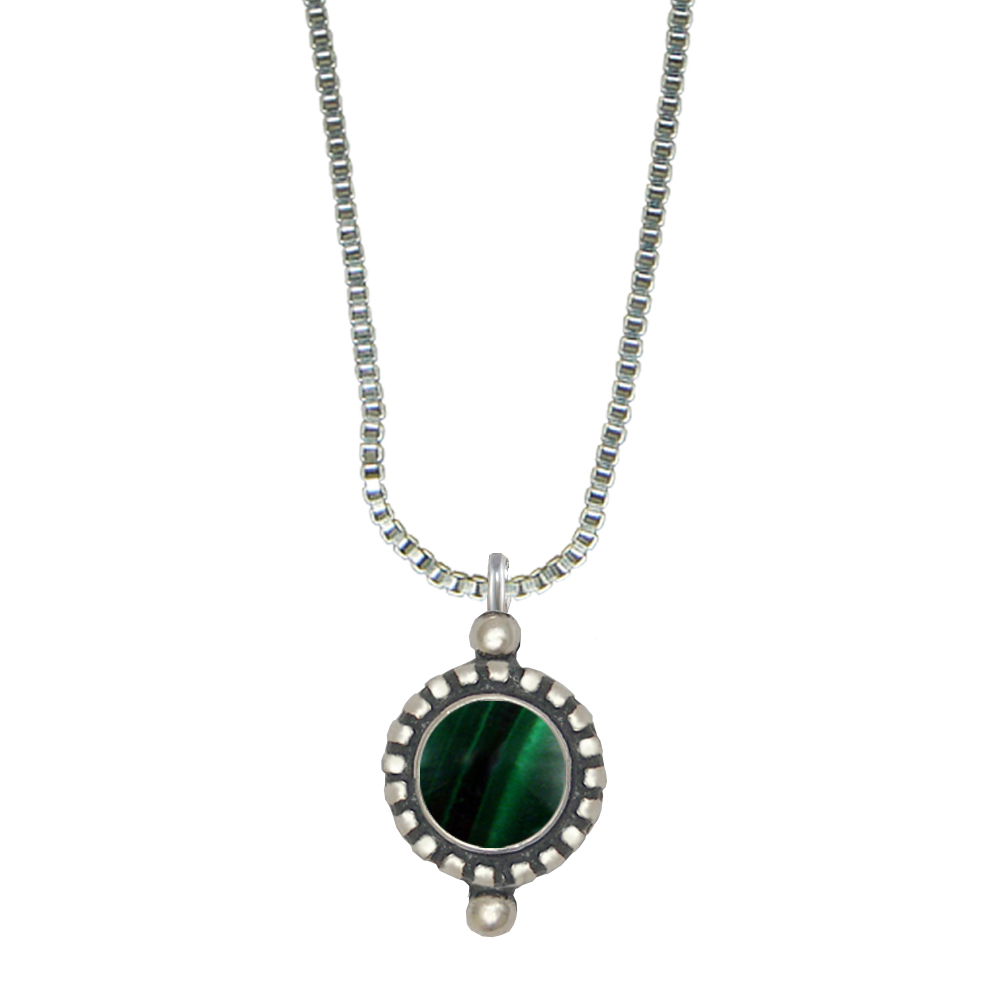 Sterling Silver Little Malachite Pendant Necklace